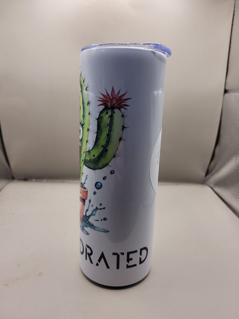 Stay Hydrated Cactus Themed 20 oz Stainless Steel Tumbler with Straw, Unique, Design #20013 - Image 3