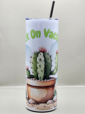 Prick on Vacation 20 oz Stainless Steel Tumbler with Straw, Unique, Design #20003