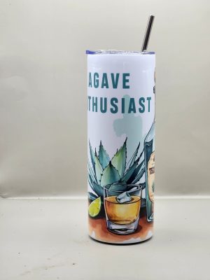 Agave Enthusiast Cactus Themed 20 oz Stainless Steel Tumbler with Straw, Unique, Design #20006