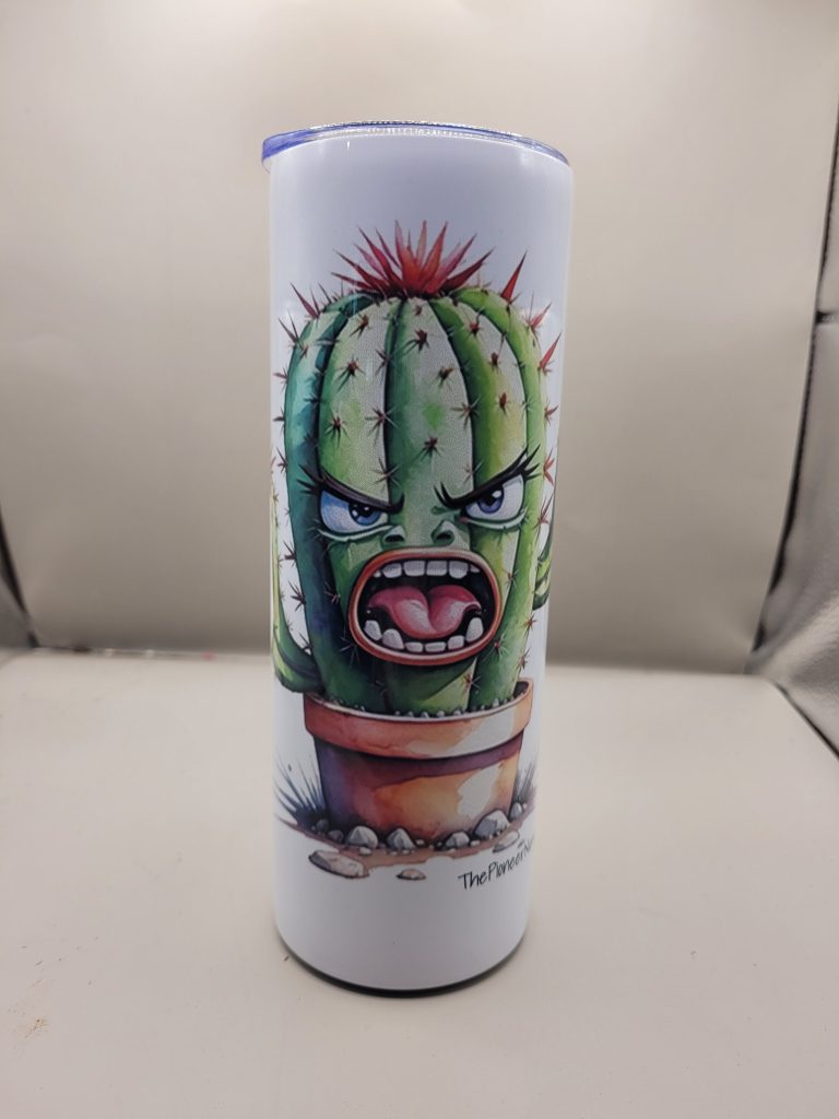 Don't be a Prick Cactus Themed 20 oz Stainless Steel Tumbler with Straw, Unique, Design #20011