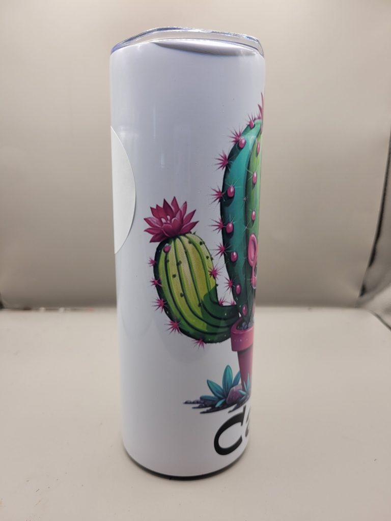 Catus Cute Adorable Cactus Themed 20 oz Stainless Steel Tumbler with Straw, Unique, Design #20010 - Image 2