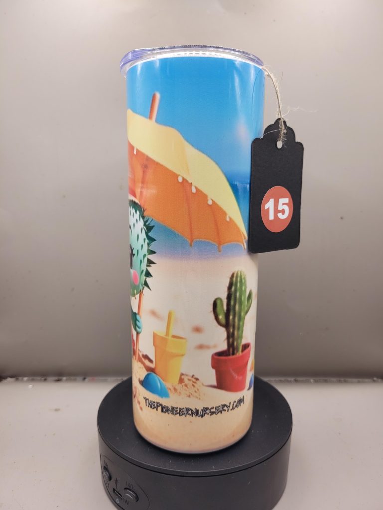 Life's a Beach so Dig it Cactus Themed 20 oz Stainless Steel Tumbler with Straw, Unique, Design #20014 - Image 2