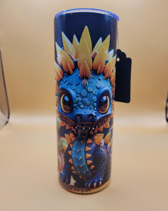 Gold Dragon Cactus Funny Character Themed 20 oz Stainless Steel Tumbler with Straw, Unique, Design #20019