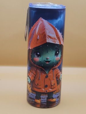 Bring on the Rain Fall Festive Rainy Day Cactus Themed 20 oz Stainless Steel Tumbler with Straw, Unique, Design #20029