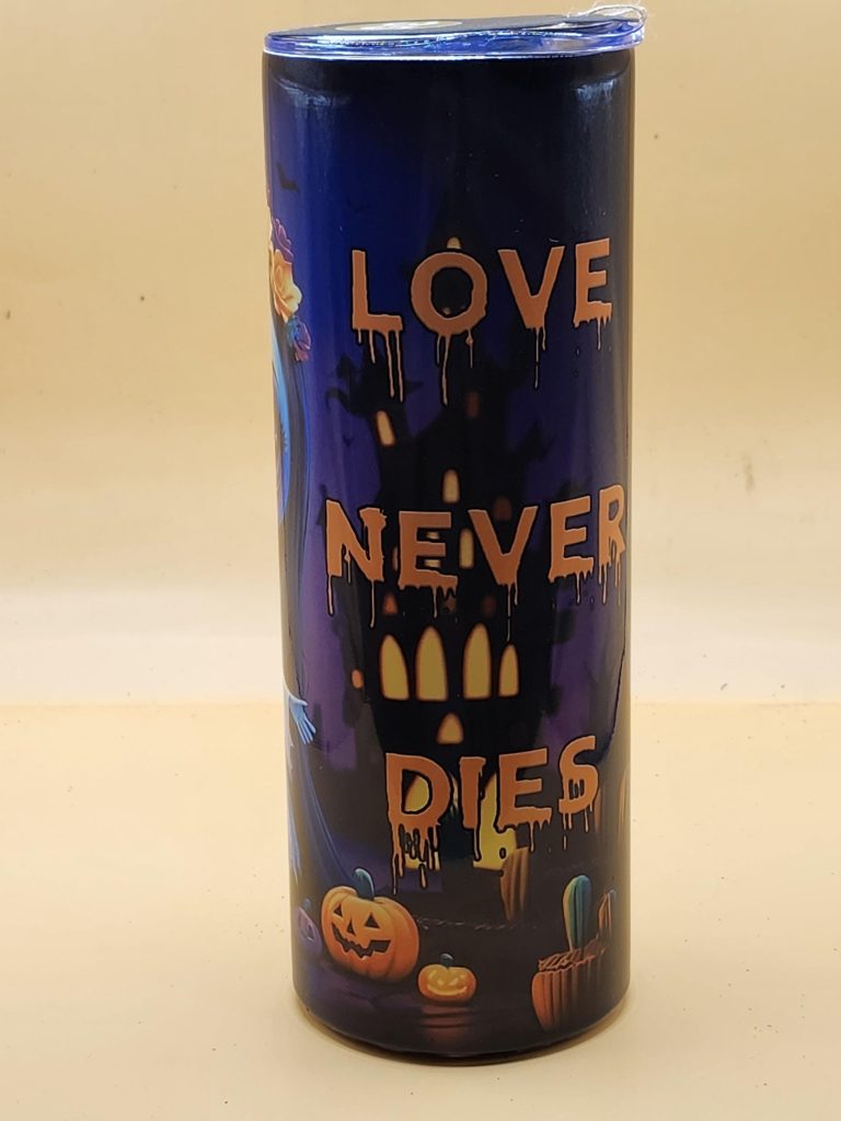 Corpse Bride Love Never Dies Halloween Cactus Themed Cute 20oz Stainless Steel Tumbler #20035 - Image 2