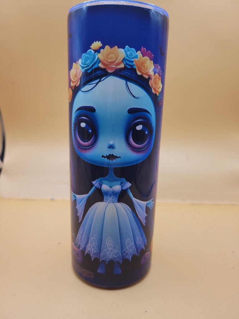 Corpse Bride Love Never Dies Halloween Cactus Themed Cute 20oz Stainless Steel Tumbler #20035 - Image 4