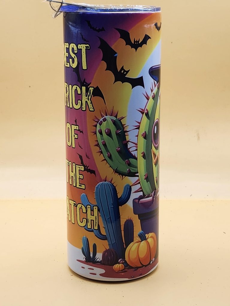 Best Prick of the Patch Funny Joke Halloween Cactus Themed Cute 20oz Stainless Steel Tumbler #20036 - Image 4