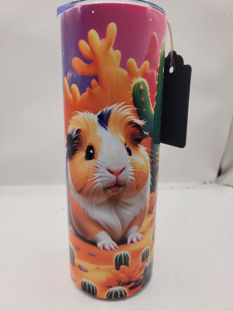 Adorable Pet Themed Fall Style Cactus Landscape and Super Cute 20oz Stainless Steel Tumbler, Dogs, Cats, Spiders, Frogs, Guinea Pigs... - Image 4