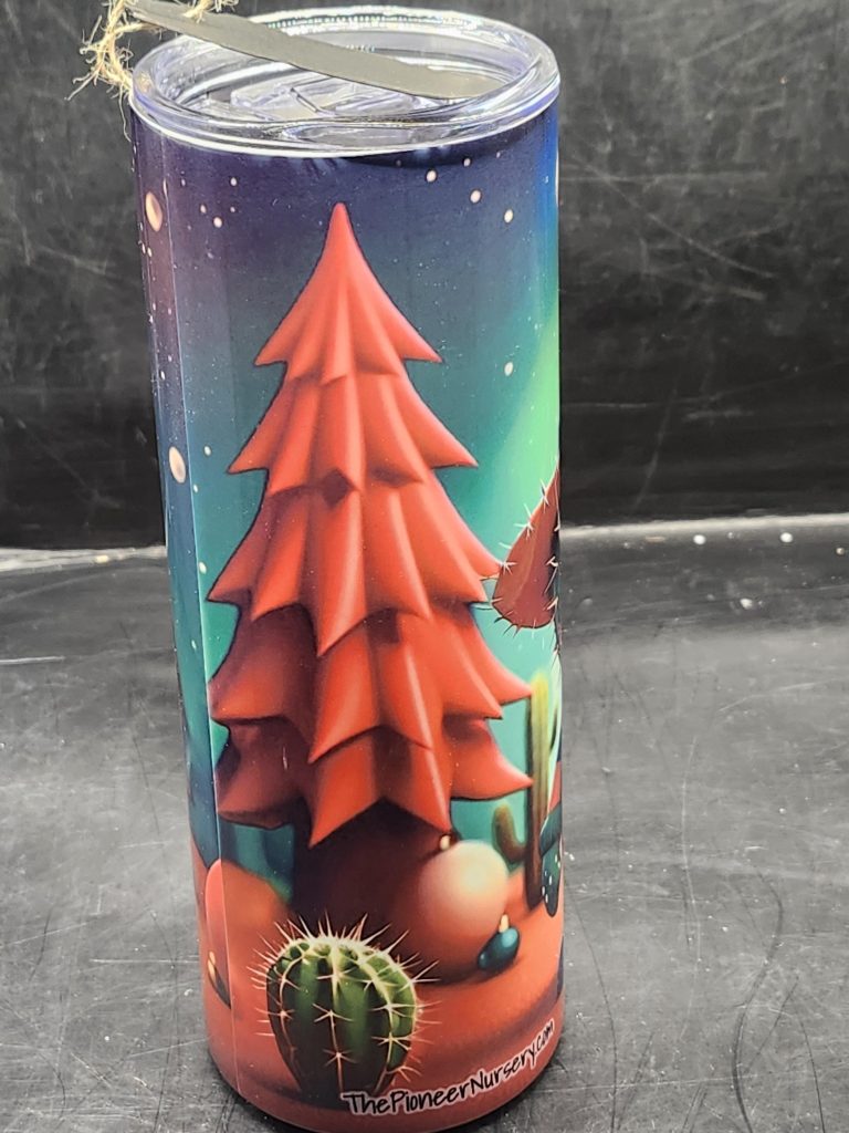 Spooky Christmas Themed Suspicious Funny Creepy Style Cactus Landscape and Super Cute 20oz Stainless Steel Tumbler - Image 7