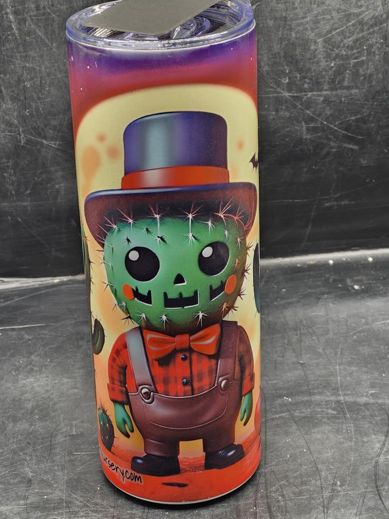 Spooky Christmas Themed Suspicious Funny Creepy Style Cactus Landscape and Super Cute 20oz Stainless Steel Tumbler - Image 6