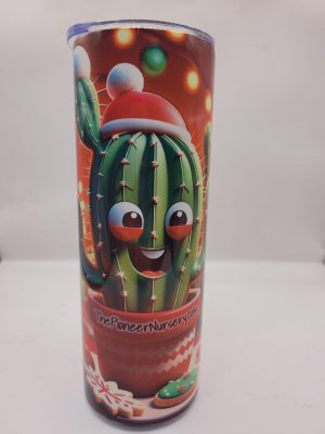 Christmas Themed Cute Funny Prank Style Cactus Landscape and Super Cute 20oz Stainless Steel Tumbler
