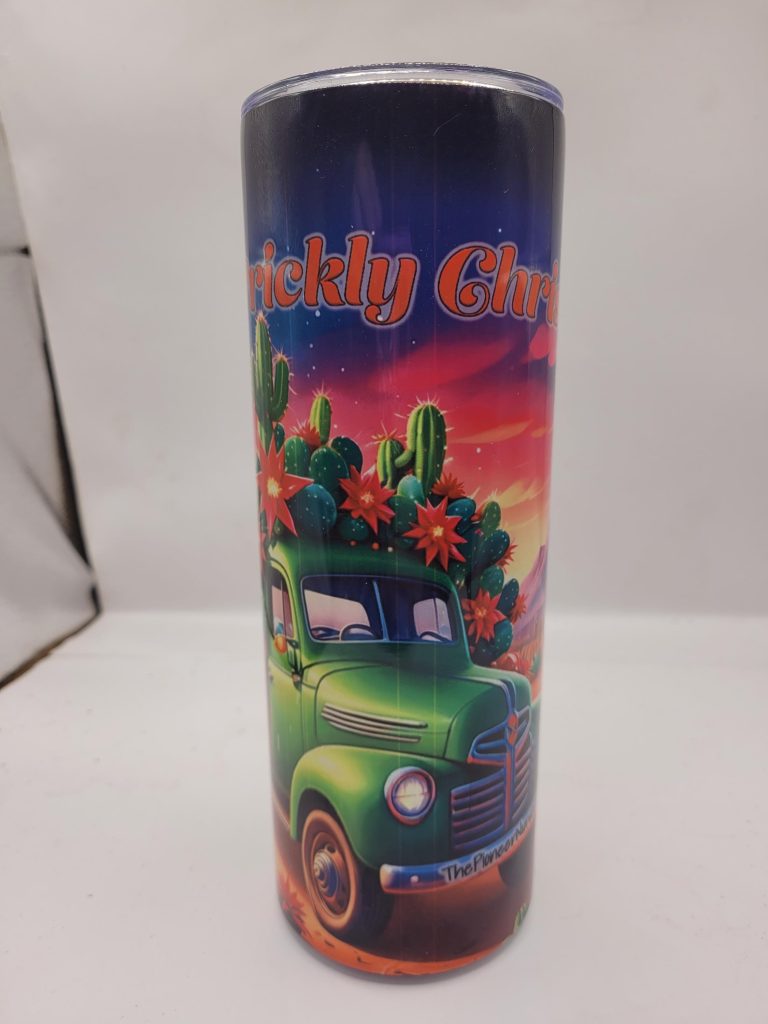 Christmas Themed Cute Funny Prank Style Cactus Landscape and Super Cute 20oz Stainless Steel Tumbler - Image 6