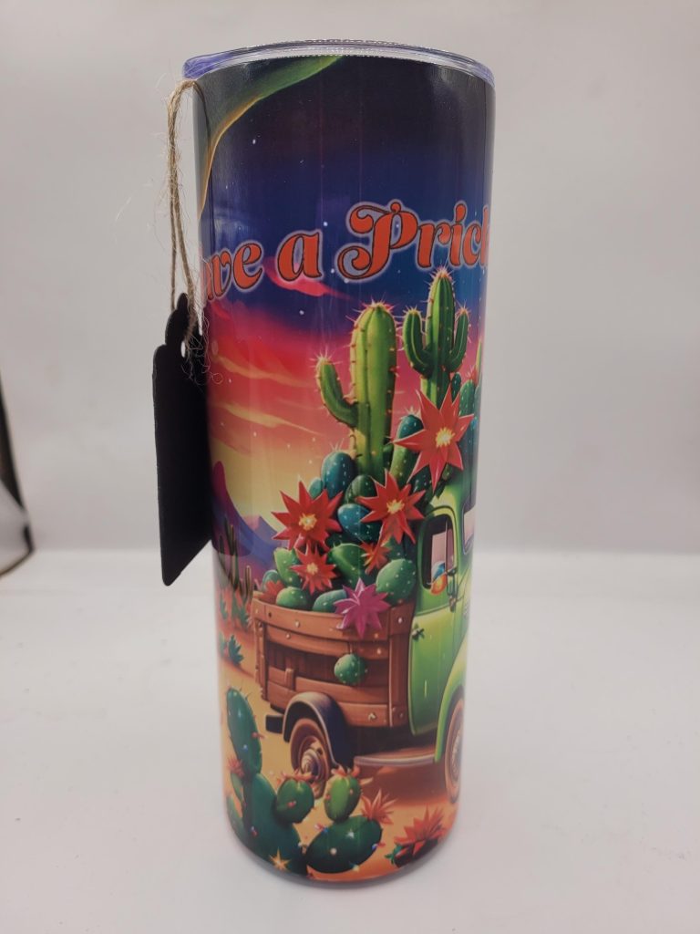 Christmas Themed Cute Funny Prank Style Cactus Landscape and Super Cute 20oz Stainless Steel Tumbler - Image 5