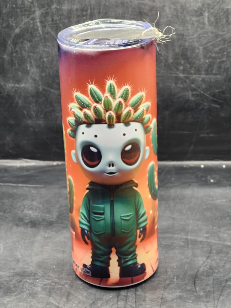Spooky Christmas Themed Suspicious Funny Creepy Style Cactus Landscape and Super Cute 20oz Stainless Steel Tumbler - Image 2