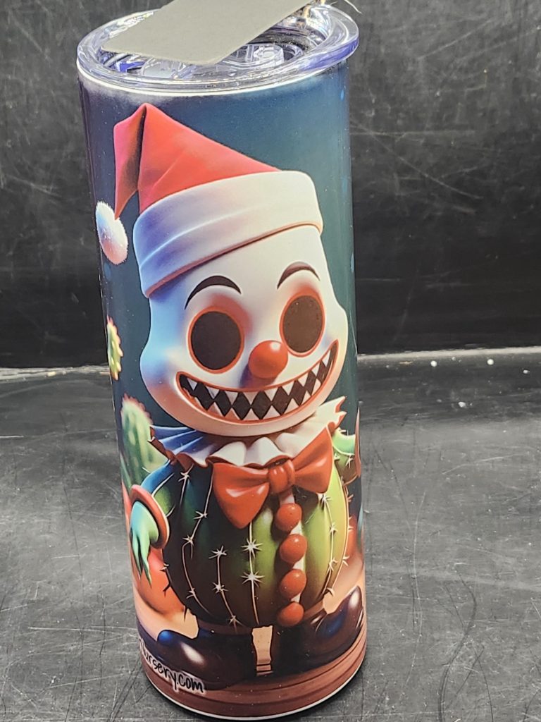 Spooky Christmas Themed Suspicious Funny Creepy Style Cactus Landscape and Super Cute 20oz Stainless Steel Tumbler - Image 4
