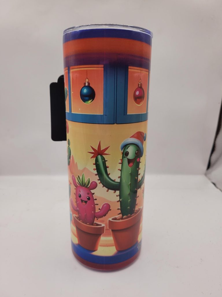 Christmas Themed Cute Funny Prank Style Cactus Landscape and Super Cute 20oz Stainless Steel Tumbler - Image 3