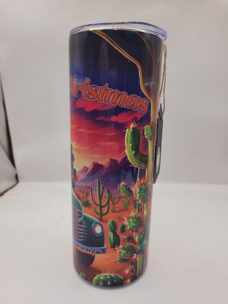 Christmas Themed Cute Funny Prank Style Cactus Landscape and Super Cute 20oz Stainless Steel Tumbler - Image 7