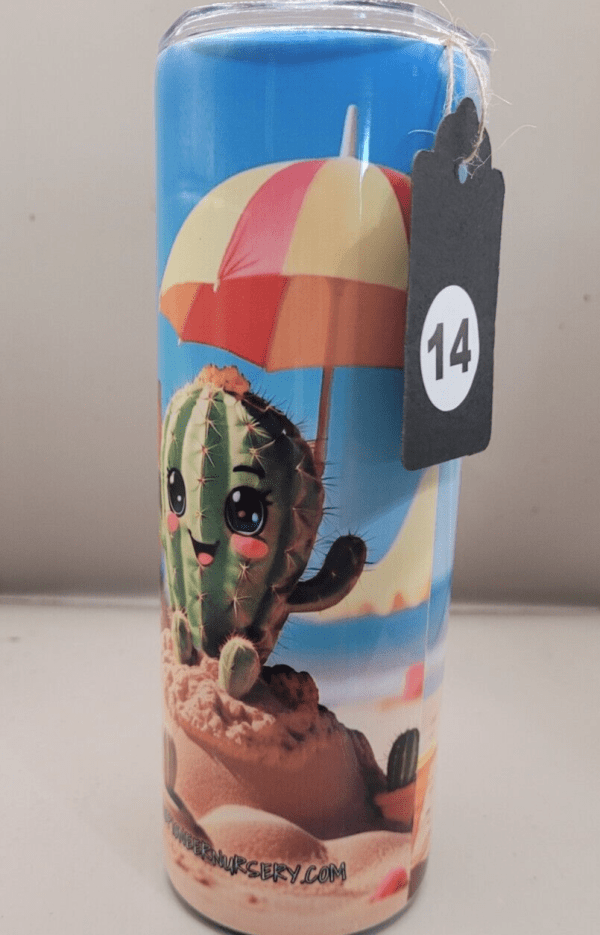Life's A Beach so Dig it Cactus Funny 20 oz Tumbler #20014 - Image 2