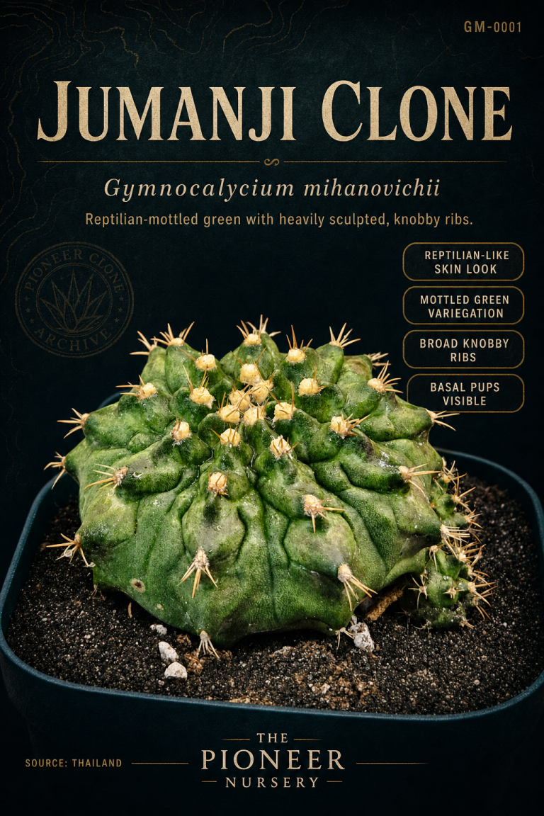 Jumanji Clone Gymnocalycium mihanovichii clone profile