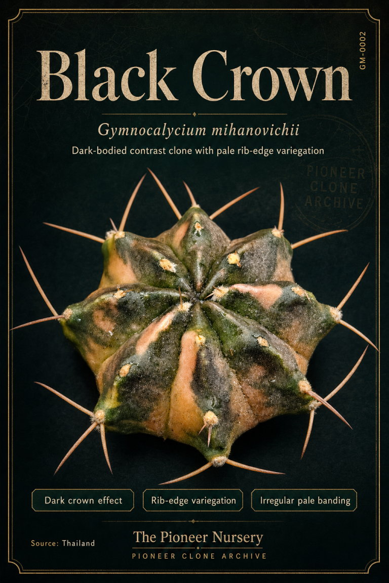 Black Crown Gymnocalycium mihanovichii clone profile