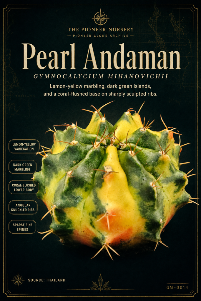 Pearl Andaman Gymnocalycium mihanovichii clone profile