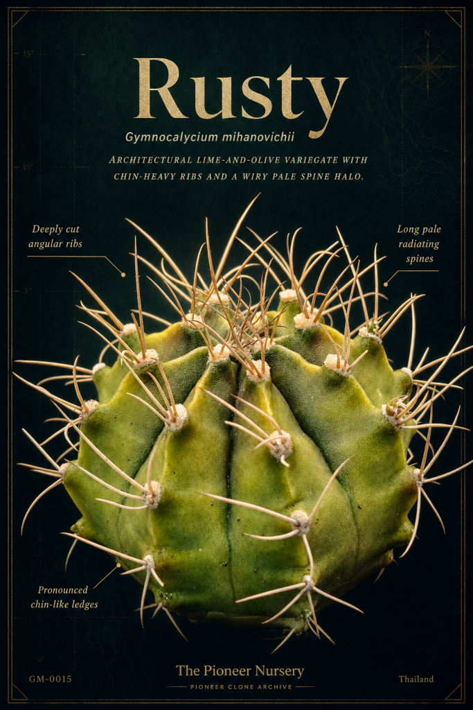 Rusty Gymnocalycium mihanovichii clone profile