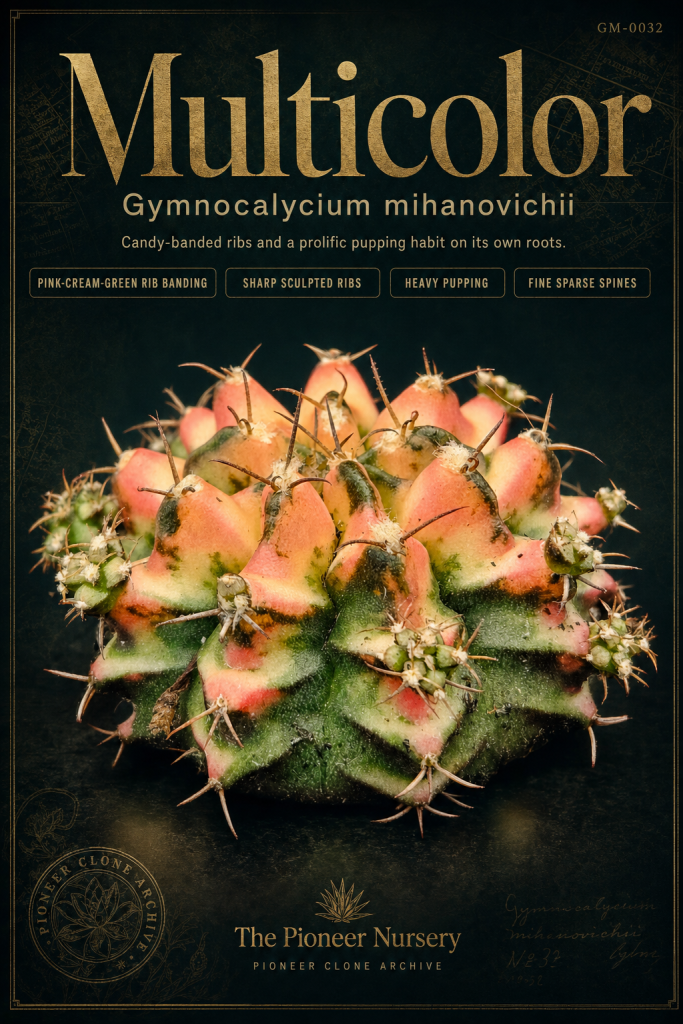 Multicolor Gymnocalycium mihanovichii clone profile