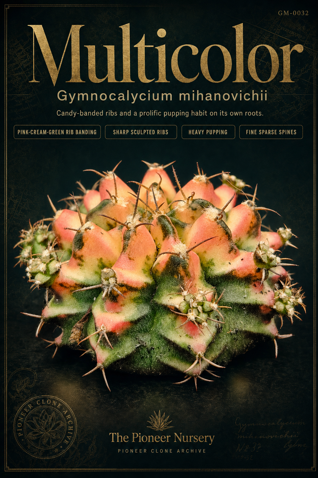 Multicolor Gymnocalycium mihanovichii clone profile