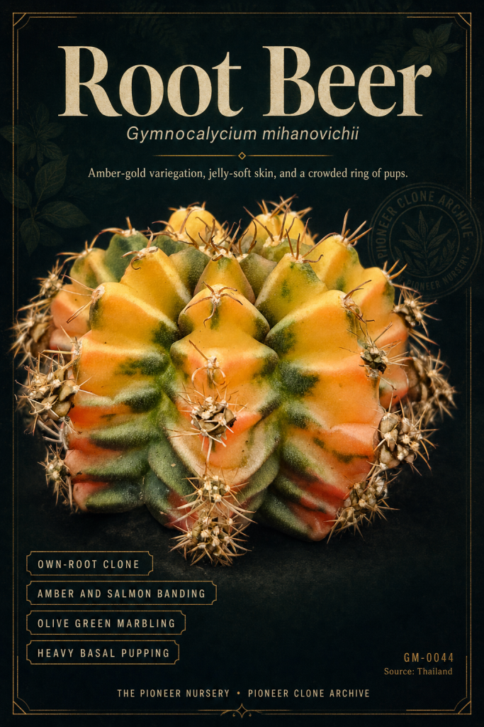 Root Beer Gymnocalycium mihanovichii clone profile