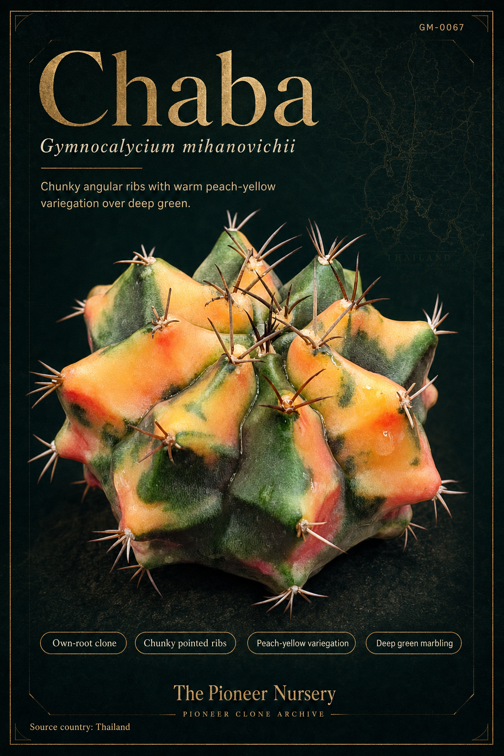 Chaba Gymnocalycium mihanovichii clone profile