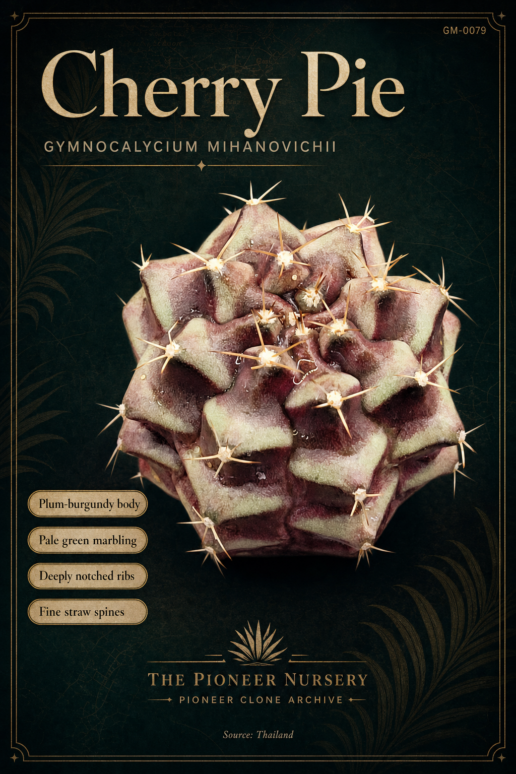 Cherry Pie Gymnocalycium mihanovichii clone profile