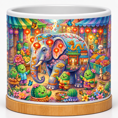Cactown Elephant Market 4-Inch Ceramic Cactus Pot