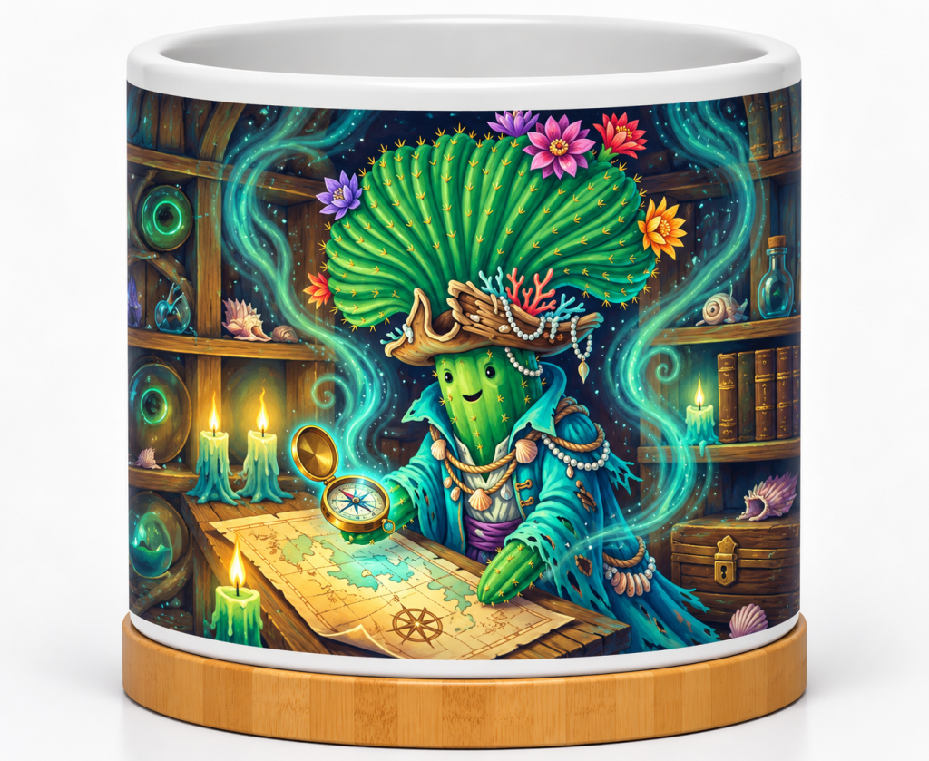 Cactus Navigator’s Magical Sea Cabin 4-Inch Ceramic Cactus Pot