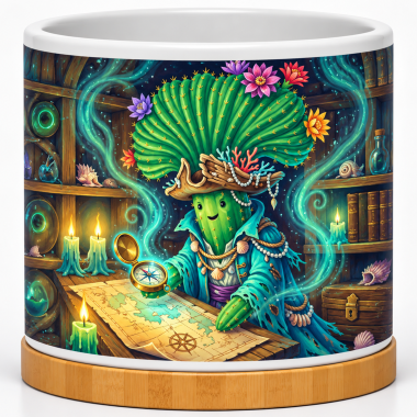 Cactus Navigator’s Magical Sea Cabin 4-Inch Ceramic Cactus Pot