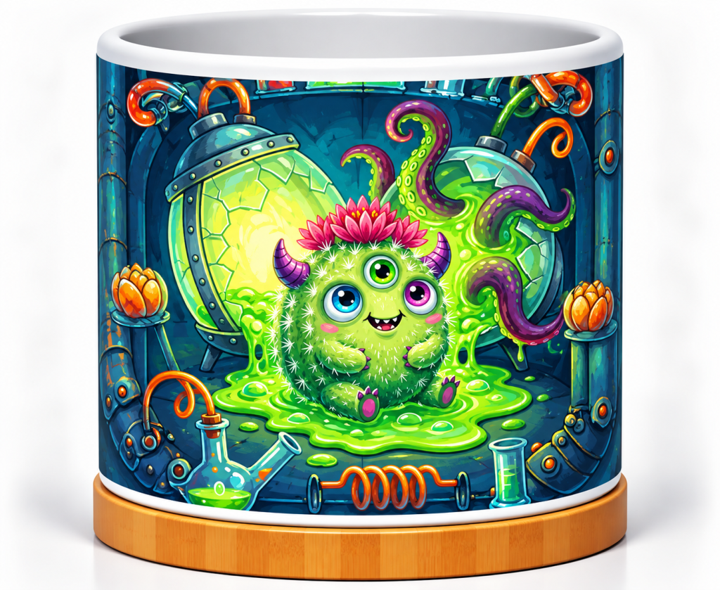 Chibi Alchemy Lab Monster 4-Inch Ceramic Cactus Pot