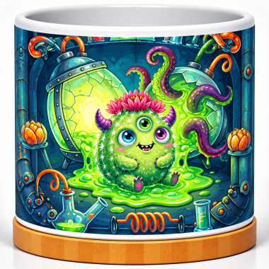 Chibi Alchemy Lab Monster 4-Inch Ceramic Cactus Pot