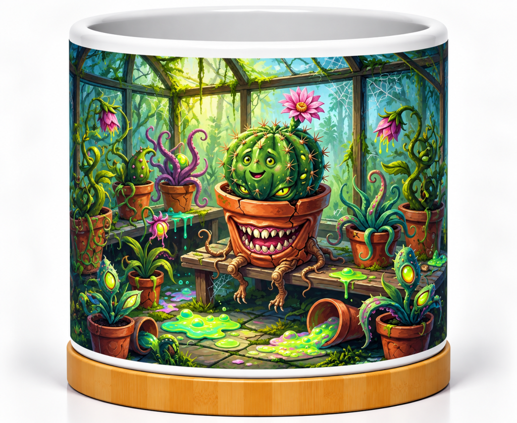 Enchanted Greenhouse Cactus 4-Inch Ceramic Cactus Pot