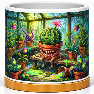 Enchanted Greenhouse Cactus 4-Inch Ceramic Cactus Pot