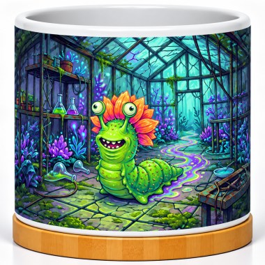 Neon Greenhouse Slug 4-Inch Ceramic Cactus Pot