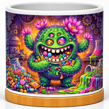 Whimsical Candy Lab Monster 4-Inch Ceramic Cactus Pot